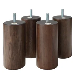4 pieds en bois foncé 12cm