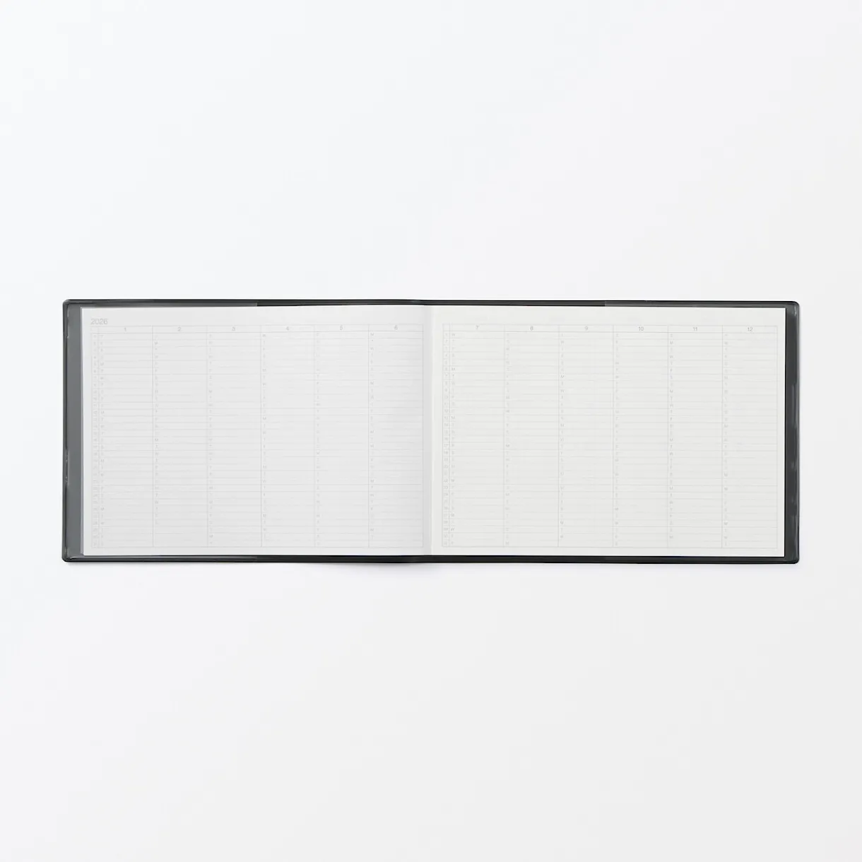 Agenda mensuel et hebdomadaire 2026 - Format B6, Noir