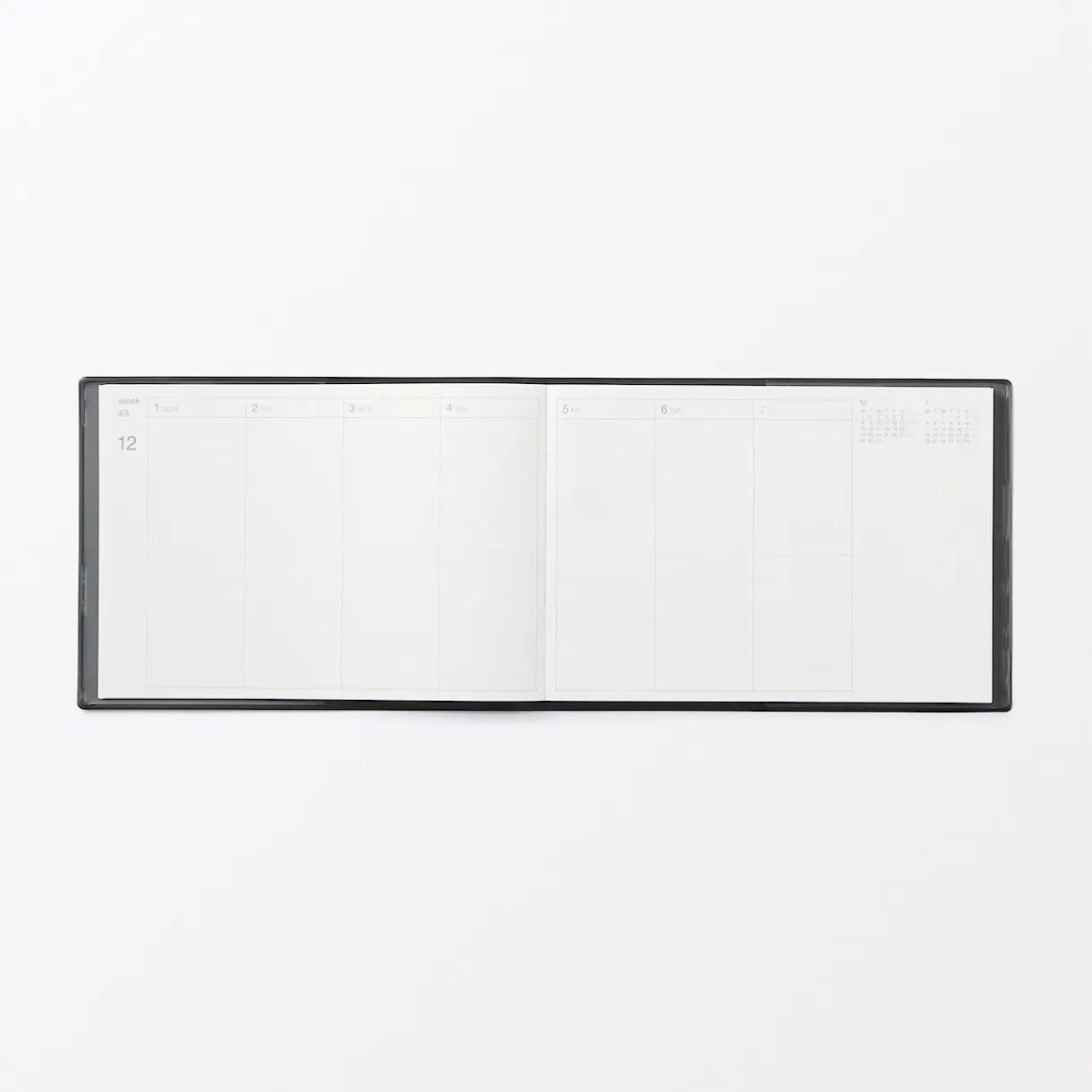 Agenda mensuel et hebdomadaire 2026 - Format B6, Noir