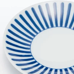 Assiette en porcelaine Hasami - Motif rayures éventail, Petite