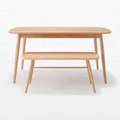 Banc en hêtre massif à pieds arrondis