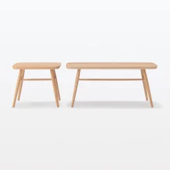 Banc en hêtre massif à pieds arrondis