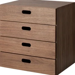 Bloc‐tiroir en noyer ‐ 4 tiroirs horizontaux (Dont Eco‐part. 0,82 €)