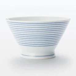 Bol à riz en porcelaine Hasami - Motif rayures, Grande