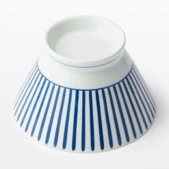 Bol à riz en porcelaine Hasami - Motif rayures éventail, Grande
