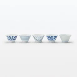 Bol à riz en porcelaine Hasami - Motif rayures éventail, Grande