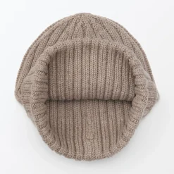 Bonnet unisexe en laine côtelée antidémangeaisons