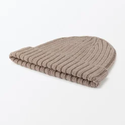 Bonnet unisexe en laine côtelée antidémangeaisons