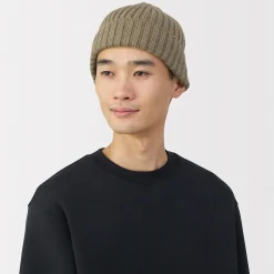 Bonnet unisexe en laine côtelée antidémangeaisons