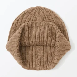 Bonnet unisexe en laine côtelée antidémangeaisons