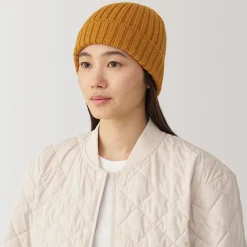 Bonnet unisexe en laine côtelée antidémangeaisons