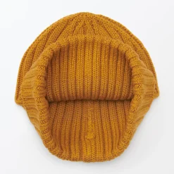 Bonnet unisexe en laine côtelée antidémangeaisons