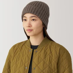 Bonnet unisexe en laine côtelée antidémangeaisons
