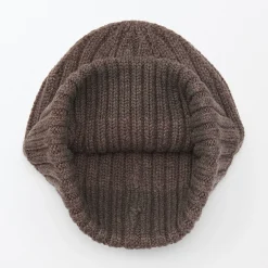 Bonnet unisexe en laine côtelée antidémangeaisons