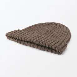 Bonnet unisexe en laine côtelée antidémangeaisons