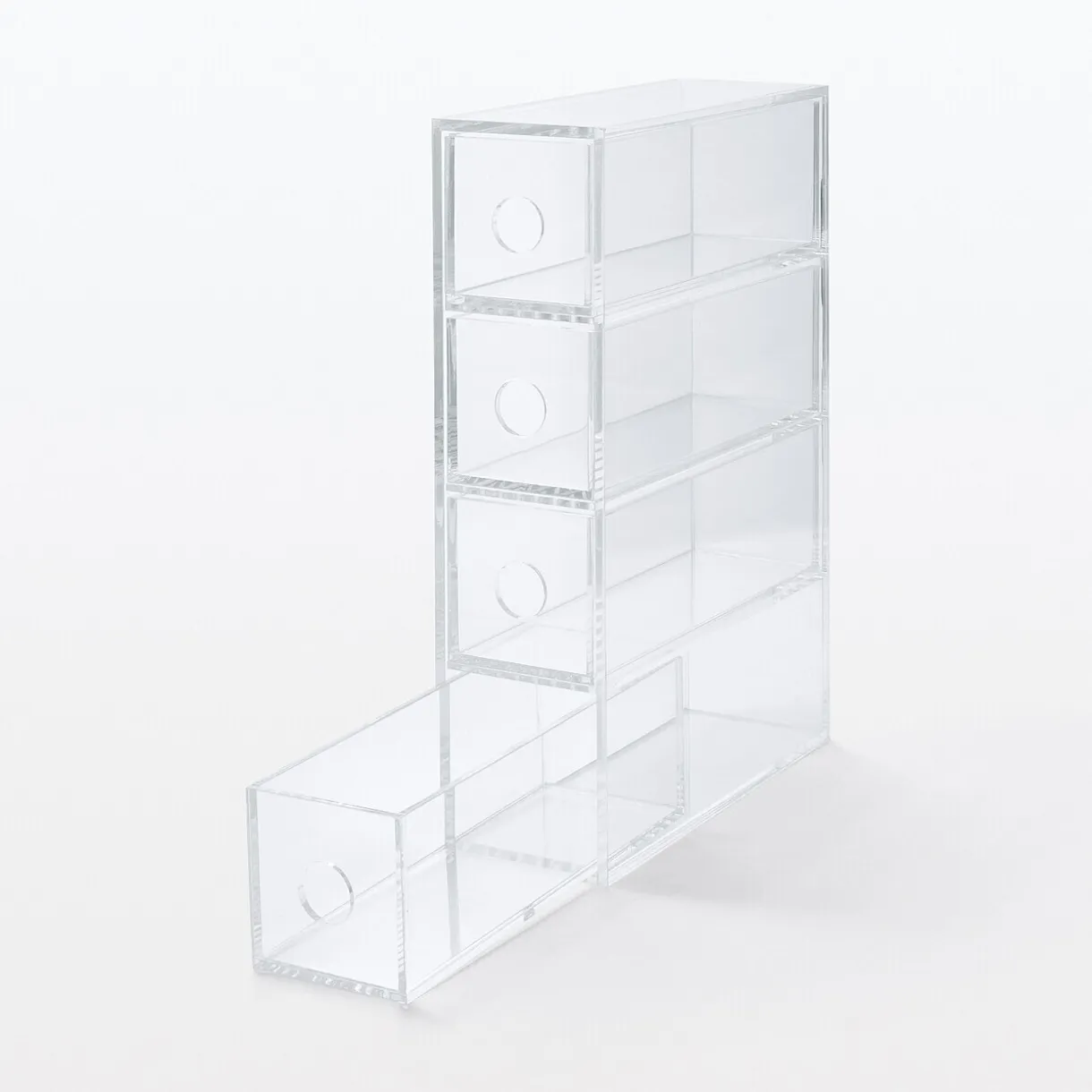 Boîte 4 tiroirs en acrylique L6.7X P17.5X H25cm