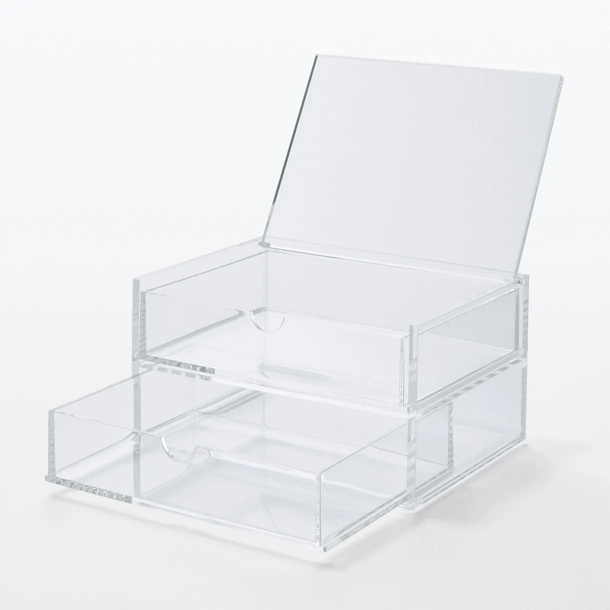 Boîte acrylique 2 tiroirs + couvercle L17.5X P13X H9.5cm