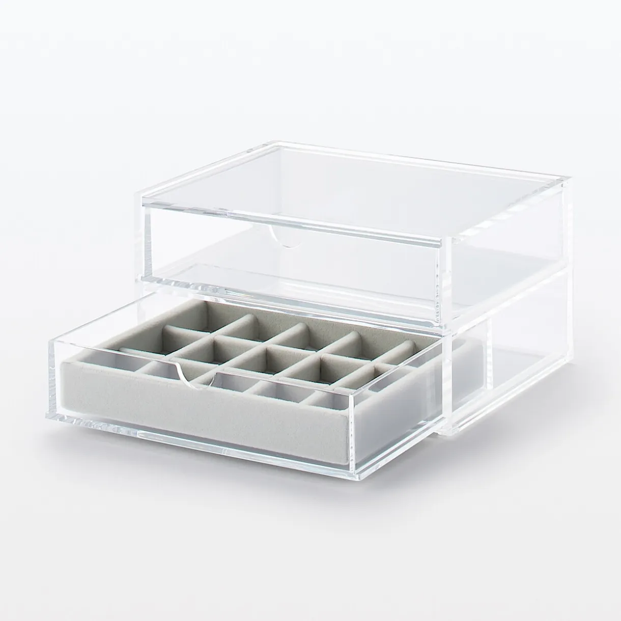 Boîte acrylique 2 tiroirs + couvercle L17.5X P13X H9.5cm