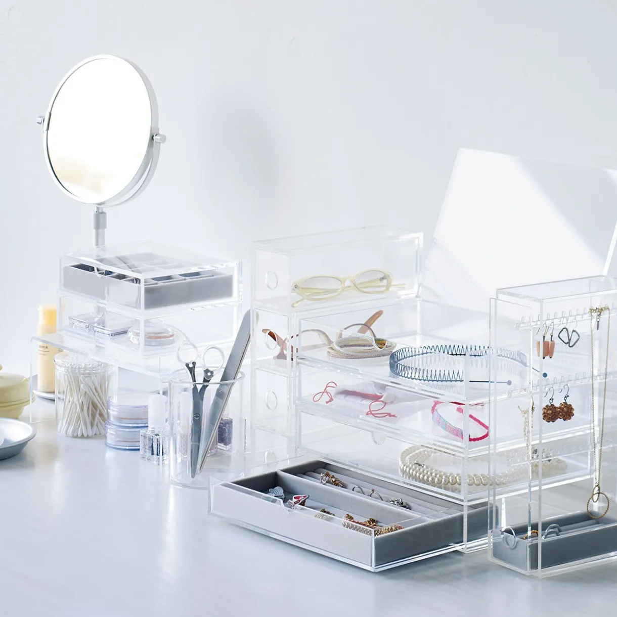 Boîte acrylique 2 tiroirs + couvercle L17.5X P13X H9.5cm