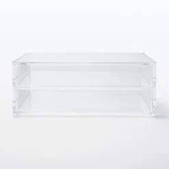 Boîte acrylique 2 tiroirs + couvercle L25.6X P16.8X H9.5cm