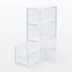 Boîte acrylique 3 tiroirs L8.6X P17X H25.2cm