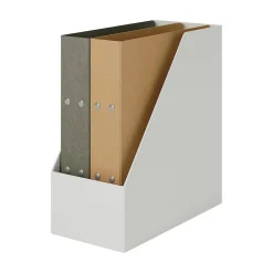 Boîte archive grise en biais large en PP L15X P31.8X H27.6cm