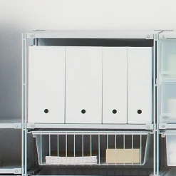 Boîte archive grise en biais large en PP L15X P31.8X H27.6cm