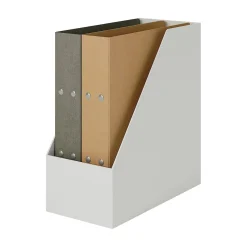 Boîte archive grise en biais large en PP L15X P31.8X H27.6cm