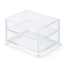 Boîte en acrylique 2 tiroirs L17.5X P13X H9.5cm