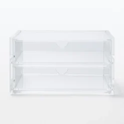 Boîte en acrylique 2 tiroirs L17.5X P13X H9.5cm