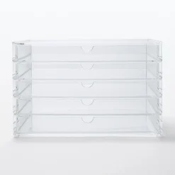 Boîte en acrylique 5 tiroirs L25.5X P17X H16cm