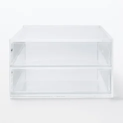 Boîte en acrylique 2 tiroirs L25.6X P16.8X H9.5cm