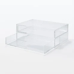 Boîte en acrylique 2 tiroirs L25.6X P16.8X H9.5cm