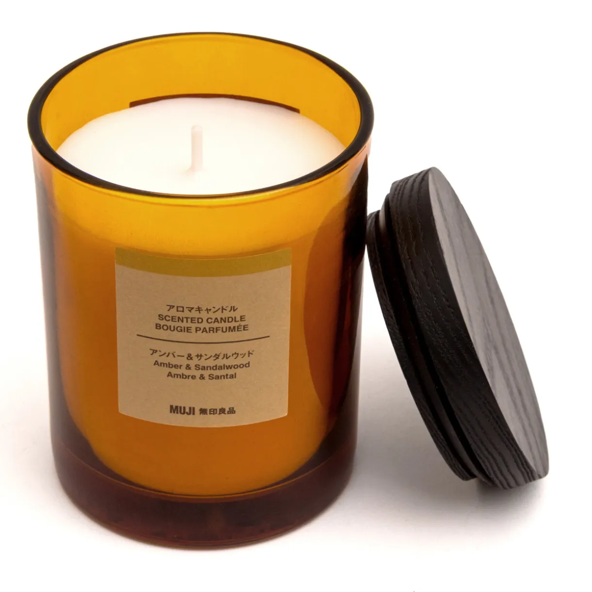 Bougie 1 mèche ambre et bois de santal