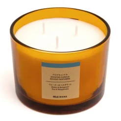 Bougie 3 mèche eau et bergamote