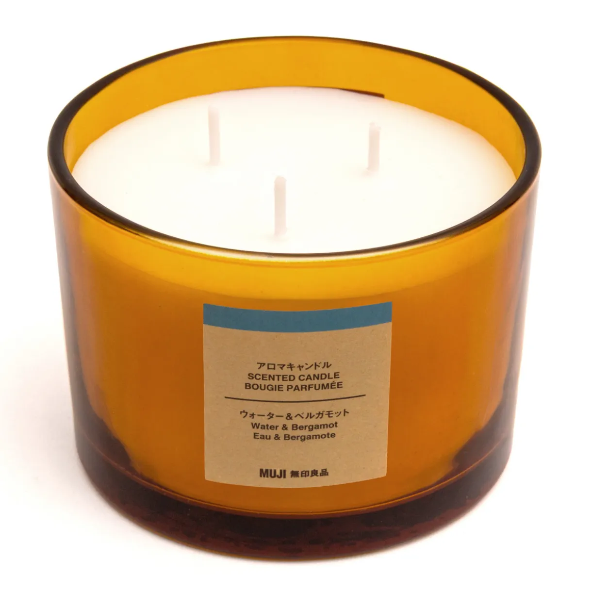 Bougie 3 mèche eau et bergamote