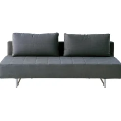 Canapé convertible 2 places en coton chiné anthracite (Dont Eco‐part. 8,50 €)