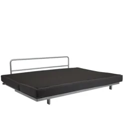 Canapé convertible 2 places en feutrine anthracite