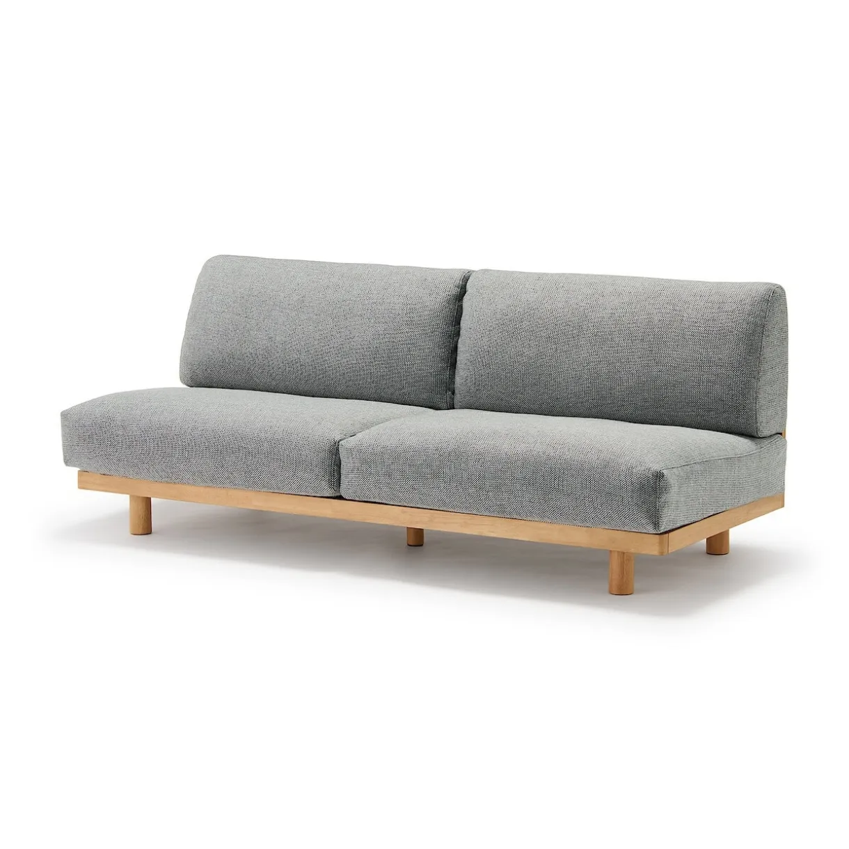 Canapé en polyester tissé sans accoudoirs ‐ 3 places, Gris