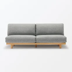 Canapé en polyester tissé sans accoudoirs ‐ 3 places, Gris