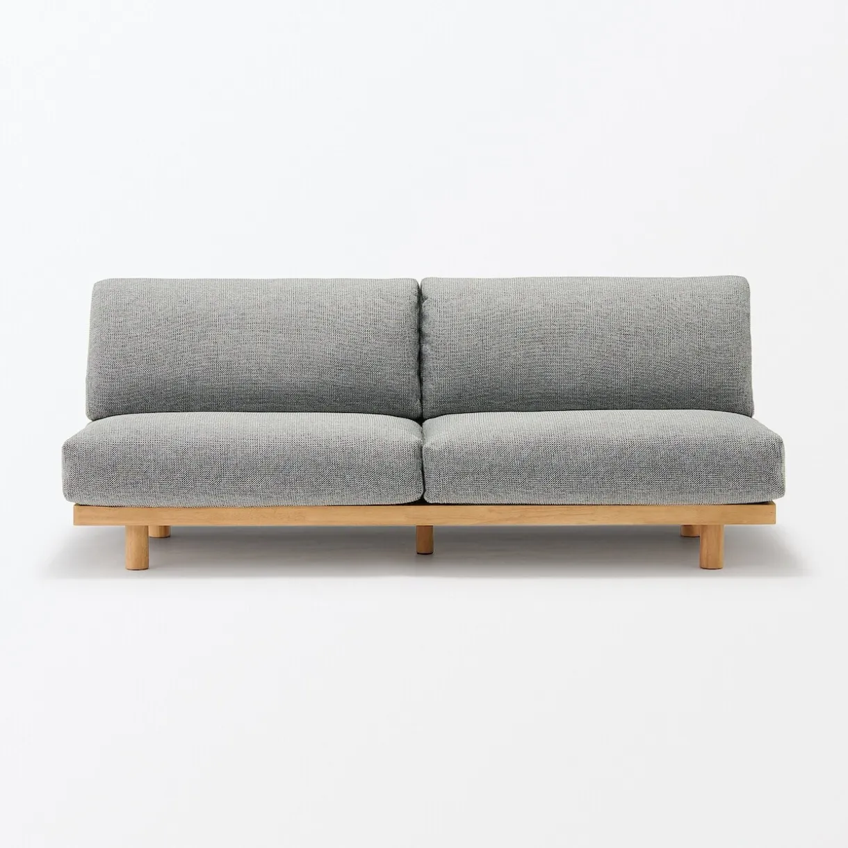 Canapé en polyester tissé sans accoudoirs ‐ 3 places, Gris