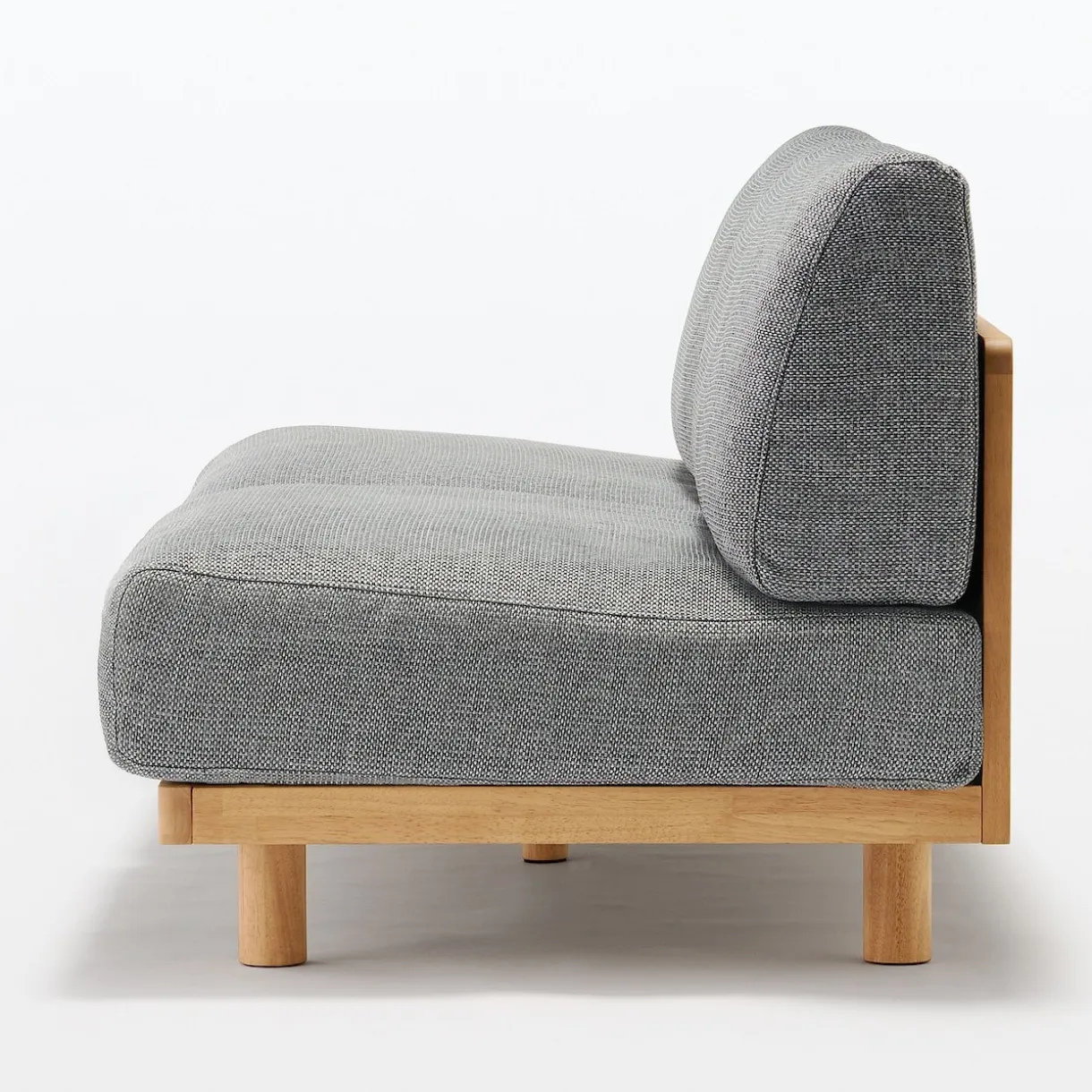 Canapé en polyester tissé sans accoudoirs ‐ 3 places, Gris