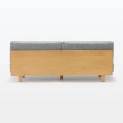 Canapé en polyester tissé sans accoudoirs ‐ 3 places, Gris