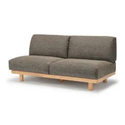 Canapé en polyester tissé sans accoudoirs ‐ 2 places, Marron