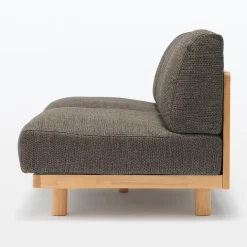 Canapé en polyester tissé sans accoudoirs ‐ 2 places, Marron