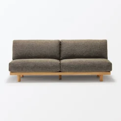 Canapé en polyester tissé sans accoudoirs ‐ 3 places, Marron