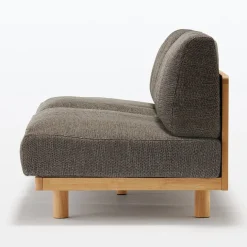 Canapé en polyester tissé sans accoudoirs ‐ 3 places, Marron