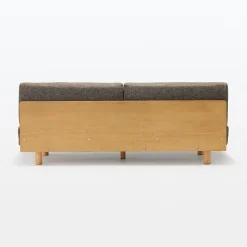 Canapé en polyester tissé sans accoudoirs ‐ 3 places, Marron