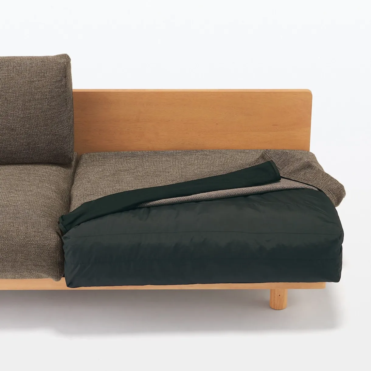 Canapé en polyester tissé sans accoudoirs ‐ 3 places, Marron