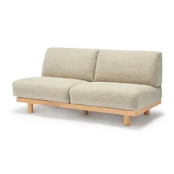 Canapé en polyester tissé sans accoudoirs ‐ 2 places, Beige